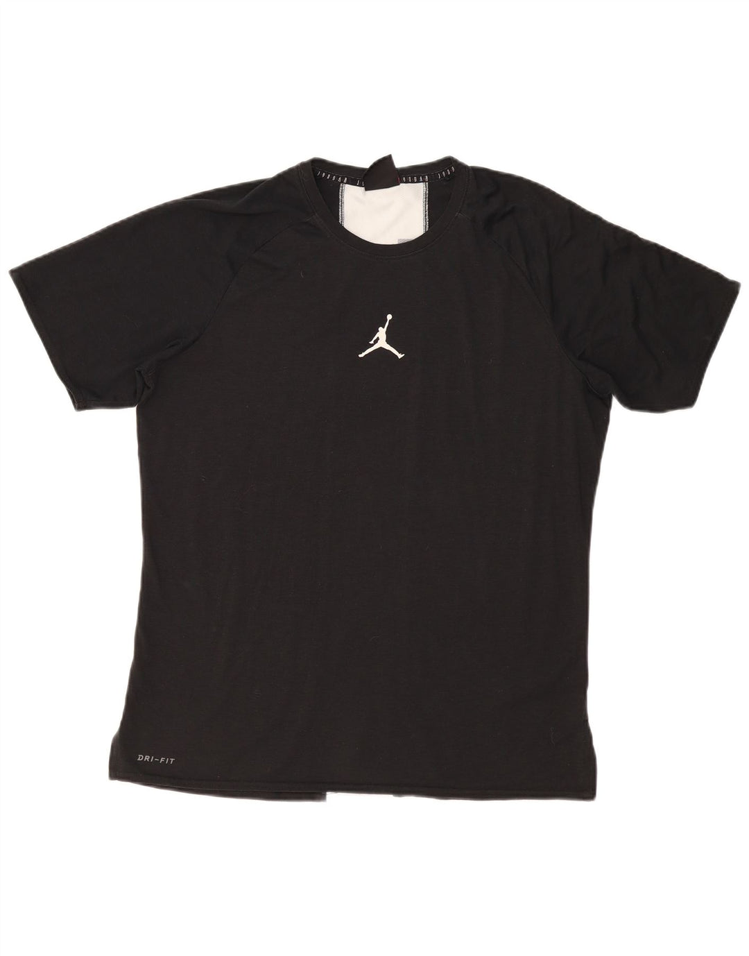 Męski T-shirt Jordan Dri Fit z grafiką, duży, czarny poliester z blokami kolorów