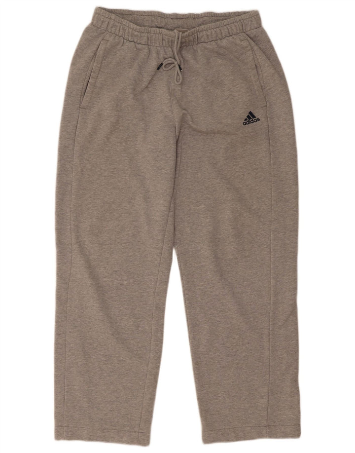 Męskie spodnie dresowe Adidas Climalite, średnioszare, bawełniane