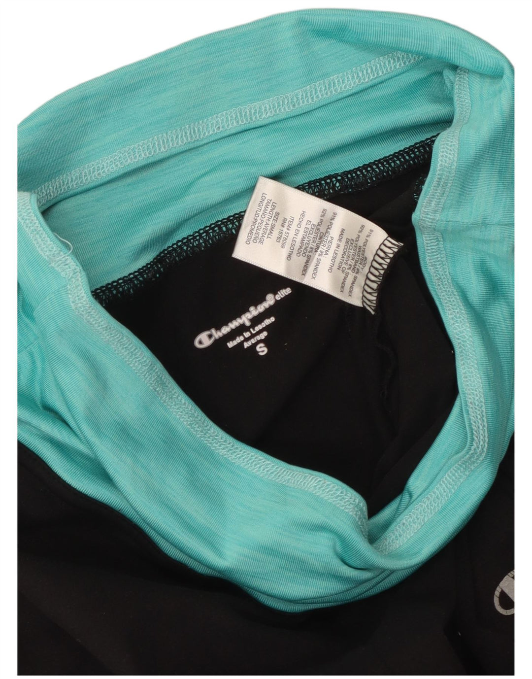 Legginsy damskie Champion UK 10, małe, czarne, poliestrowe z blokami kolorów