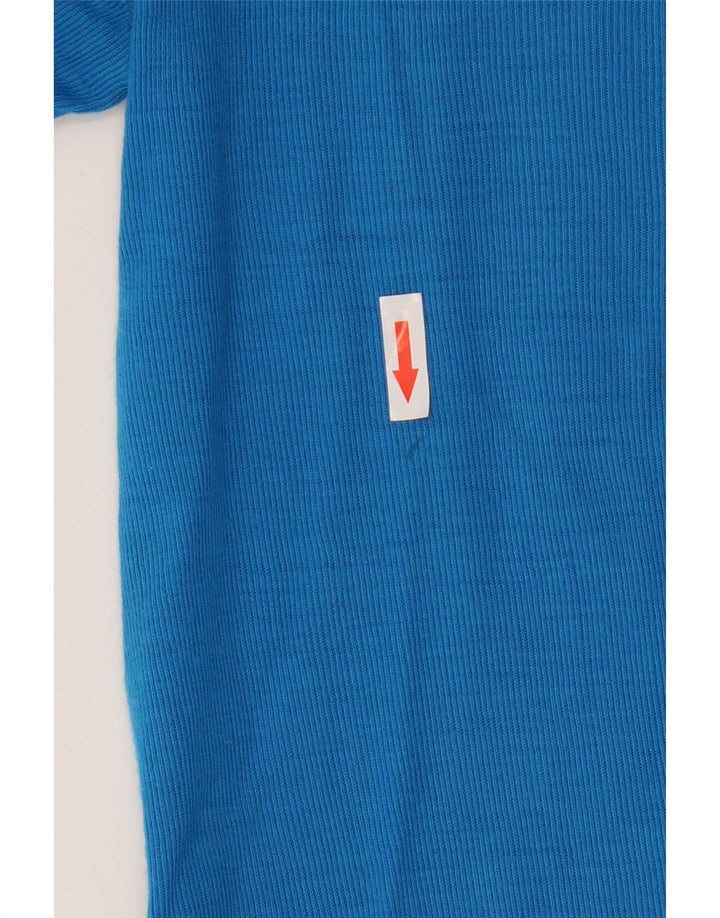 Męska koszulka polo do rugby z długim rękawem i grafiką w stylu vintage, średnio niebieska