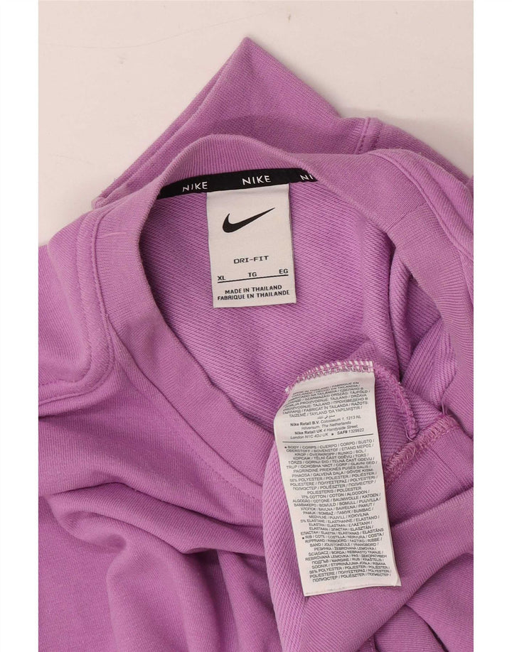 Damski sweter oversize Nike Dri Fit UK 18 XL, fioletowy poliester