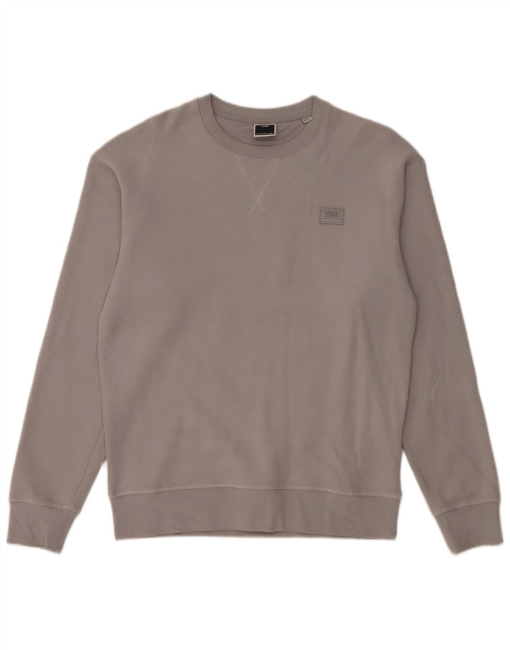 Męski sweter Jack & Jones, mały, szary, bawełniany