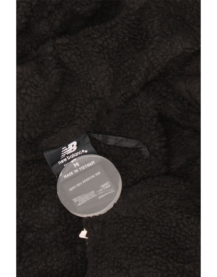 Męski sweter New Balance Sherpa z kapturem i zamkiem błyskawicznym, średni czarny poliester