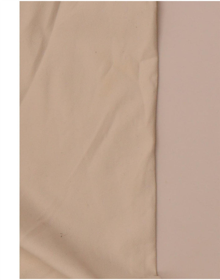 Spodnie damskie BENETTON Straight Chino UK 10 Small W28 L28 Biała bawełna