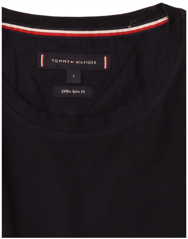 T-shirt męski Extra Slim Tommy Hilfiger, duży, granatowy