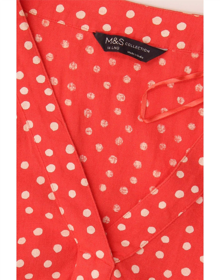 Marks & Spencer Damska sukienka płaszczowa UK 16, duża, czerwona w kropki