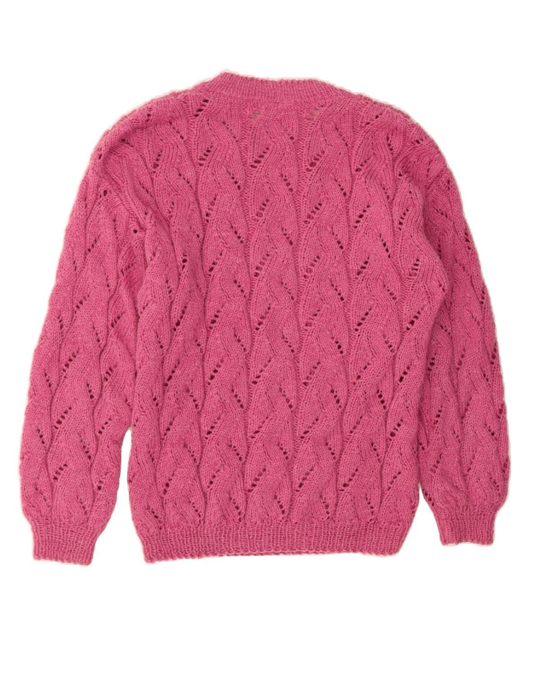 VINTAGE Womens Crew Neck Jumper Sweater UK 14 Medium Pink Vintage Vintage and Second-Hand Vintage from Messina Hembry 