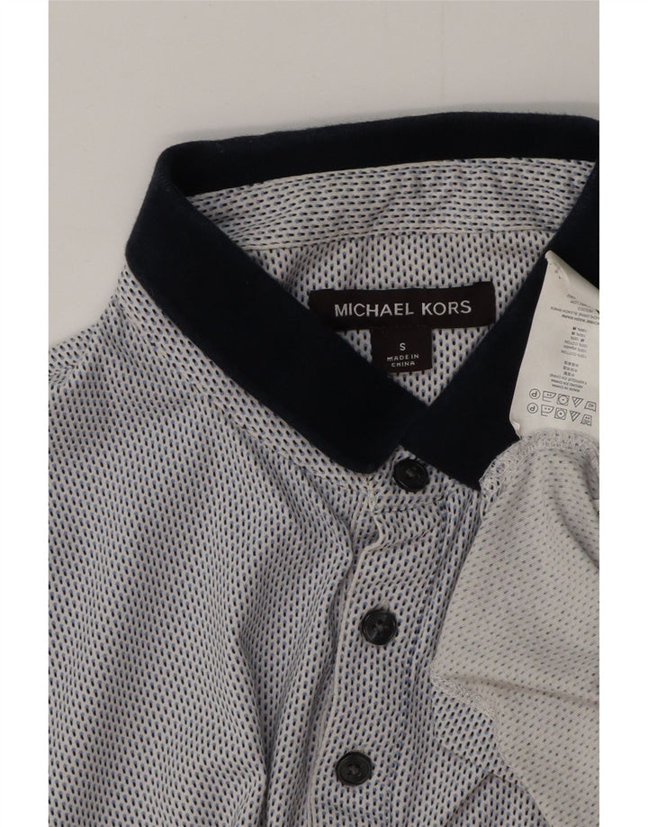 Męska koszulka polo Michael Kors, mała, niebieska, bawełniana w cętki