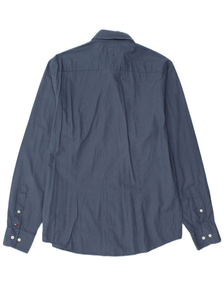 Męska koszula o dopasowanym kroju TOMMY HILFIGER o dopasowanym kroju, bawełniana w kolorze średniego niebieskiego w cętki