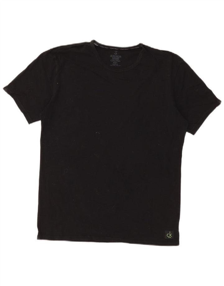T-shirt męski Calvin Klein, średni czarny, bawełniany