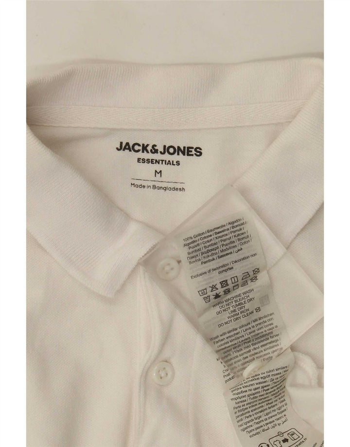 Męska koszulka polo Jack & Jones o regularnym kroju, średnia biała bawełna