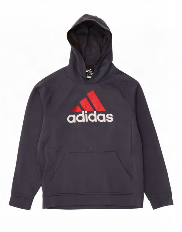 Damska bluza z kapturem Adidas Climawarm Graphic UK 14/16, duży, szary poliester