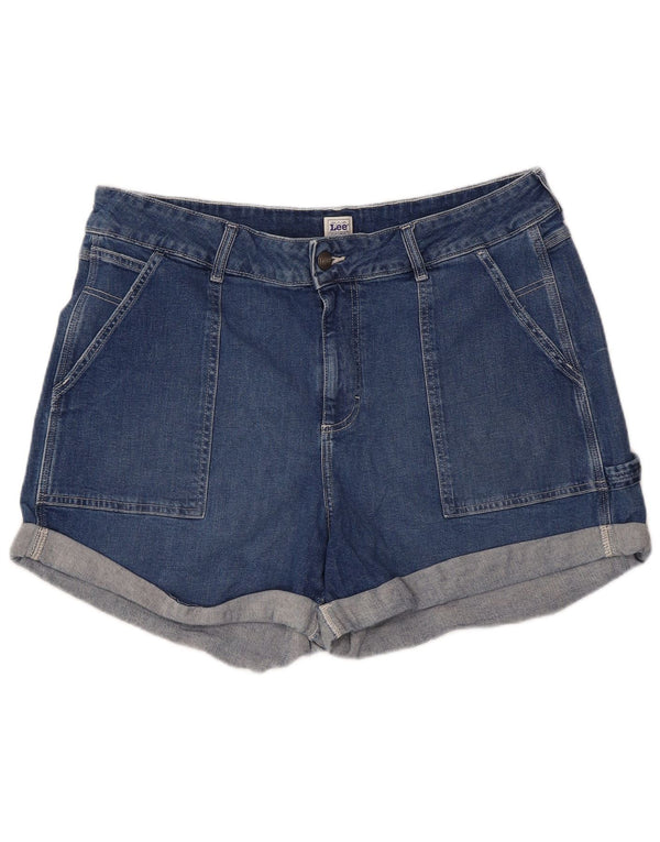 Damskie spodenki jeansowe Lee z wysokim stanem US 18 2XL W38, niebieska bawełna