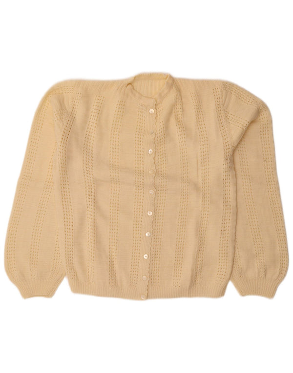 Sweter damski w stylu vintage, UK 14, duży, w kolorze złamanej bieli