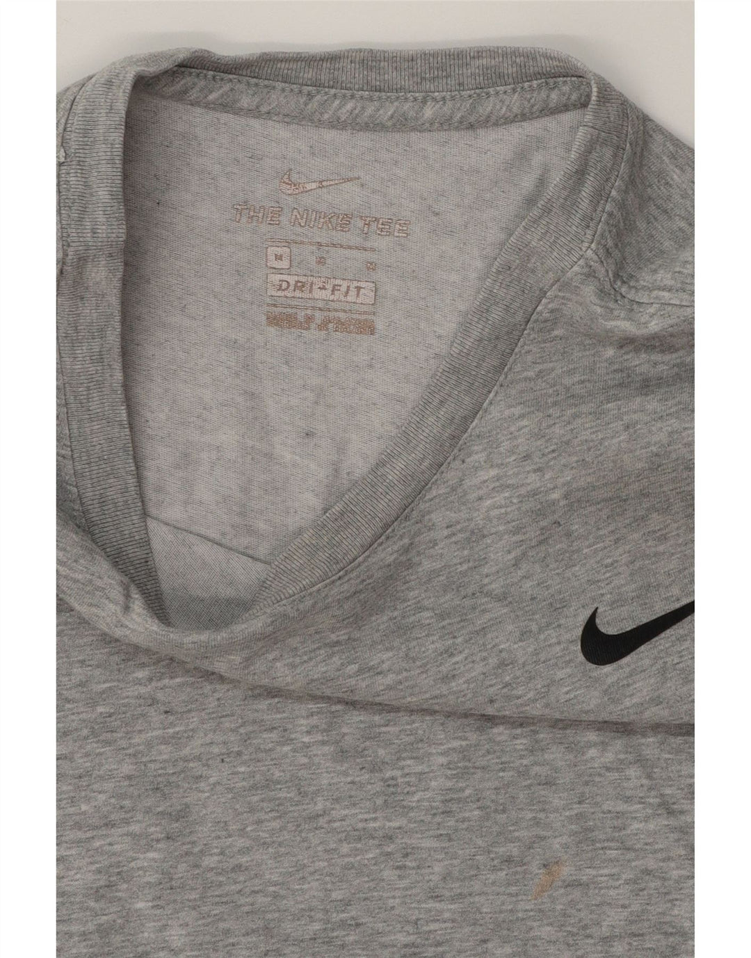 NIKE Mens Dri Fit T-Shirt Top Medium Grey Cotton Vintage Nike and Second-Hand Nike from Messina Hembry 