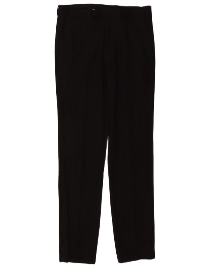 Marks & Spencer Męskie spodnie garniturowe slim fit W32 L33 Czarny poliester