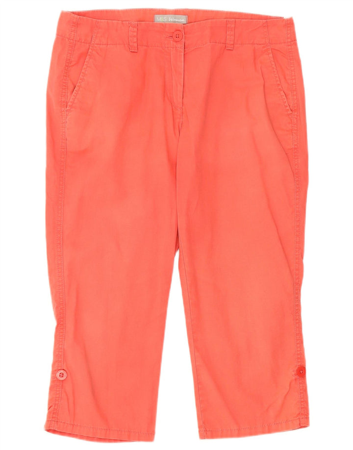 Spodnie damskie Capri Marks & Spencer UK 12 Medium W32 Różowa bawełna