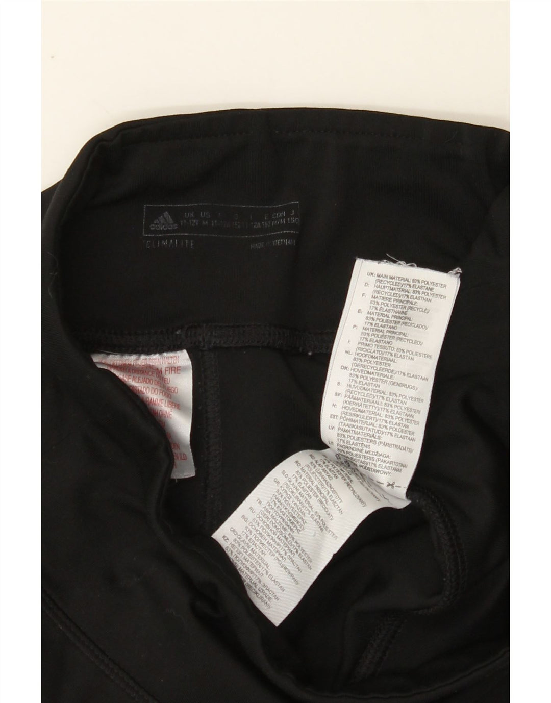 ADIDAS Girls Climalite Graphic Leggings 11-12 Years  Black Polyester Vintage Adidas and Second-Hand Adidas from Messina Hembry 