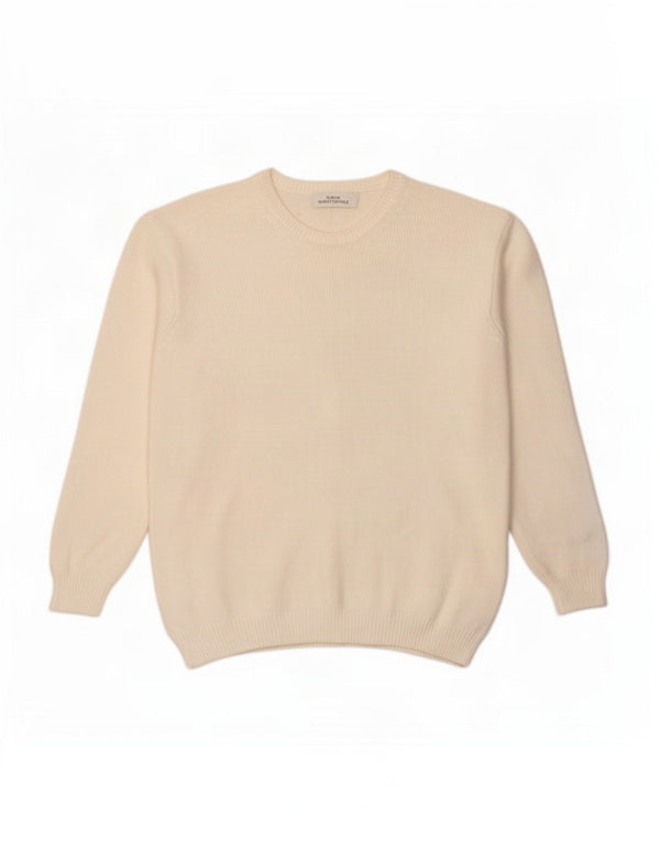 Sweter damski Marks & Spencer z okrągłym dekoltem, UK 12, średni biały