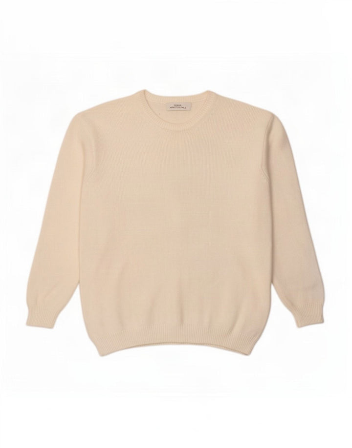 Sweter damski Marks & Spencer z okrągłym dekoltem, UK 12, średni biały