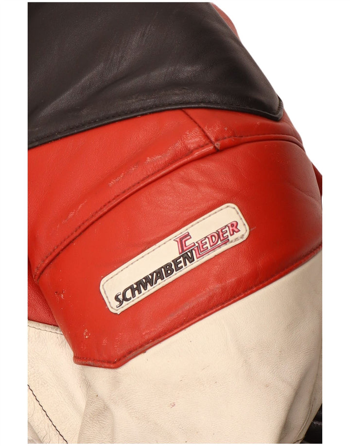 Męska skórzana kurtka motocyklowa Schwabenleder UK 38 w kolorze średniej czerni