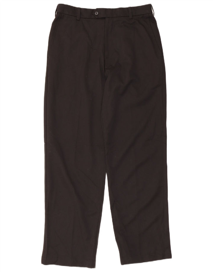 Męskie spodnie golfowe Izod o prostych krojach W32 L32 Czarny poliester