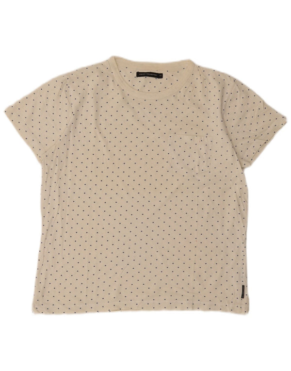 T-shirt męski French Connection Top Medium Off White w cętki
