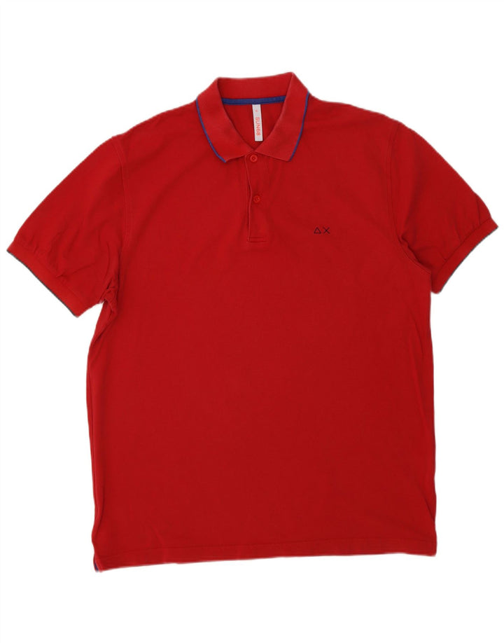 Męska koszulka polo SUN68 XL, czerwona, bawełniana