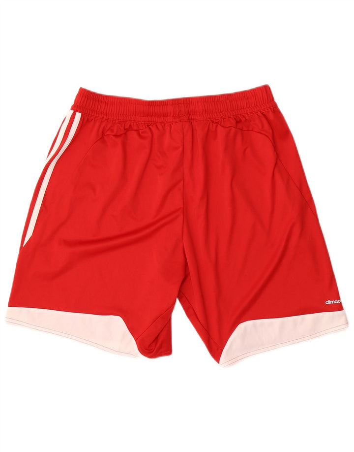 Męskie spodenki sportowe Adidas Climacool, duże, czerwone, z blokami kolorów, poliestrowe