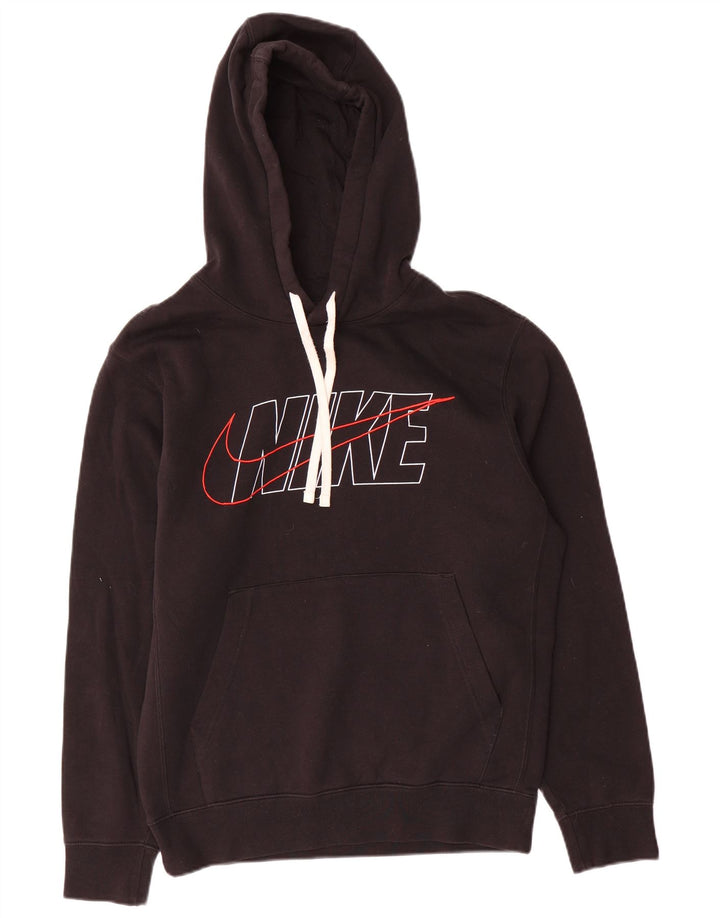 Męski sweter z kapturem Nike z grafiką, mały, czarny, bawełniany