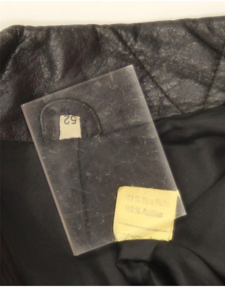 Vintage męska kurtka skórzana IT 52 XL czarna skóra