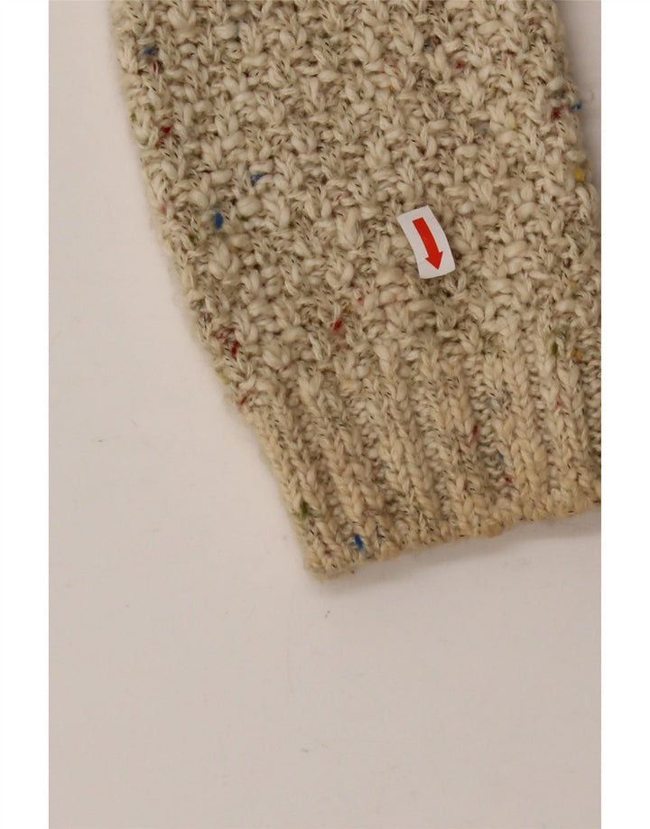 Damski sweter rozpinany z kapturem PER UNA UK 12 Średni beżowy, nakrapiany bawełniany