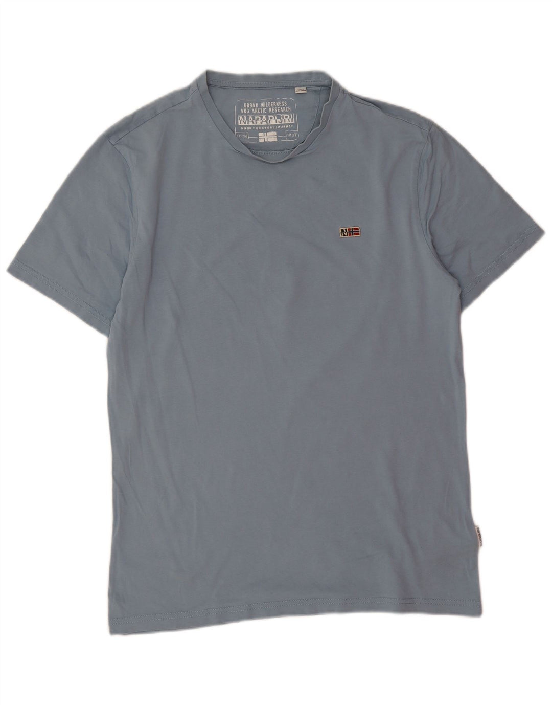 T-shirt męski Napapijri, bawełniany, średni niebieski