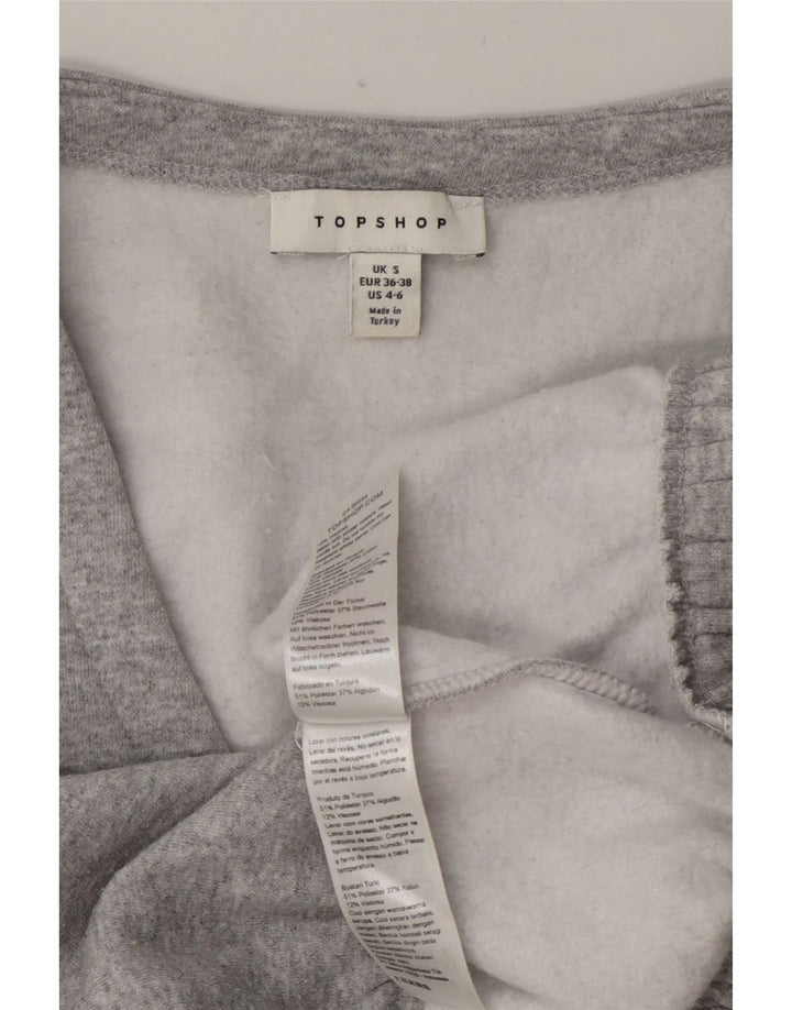 Topshop Damski sweter typu Crop Oversize UK 10, mały, szary poliester