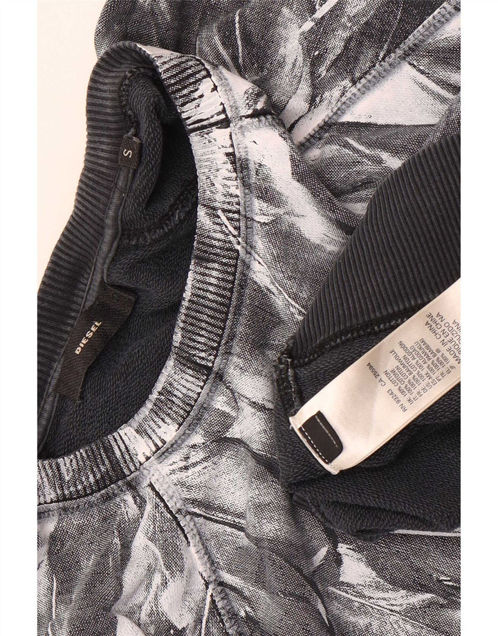 Męska bluza z grafiką Diesel, mała, czarna, bawełniana