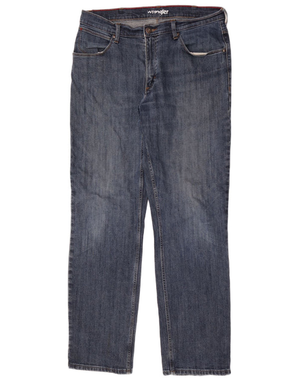 Męskie proste dżinsy Wrangler W36 L34, niebieskie, bawełniane