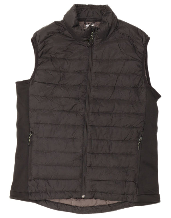 Męska wyściełana kamizelka Jack Wolfskin UK 34 XS, czarny poliester