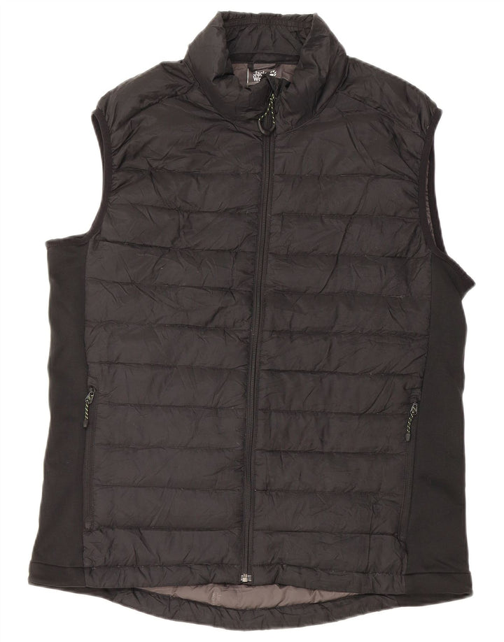 Męska wyściełana kamizelka Jack Wolfskin UK 34 XS, czarny poliester