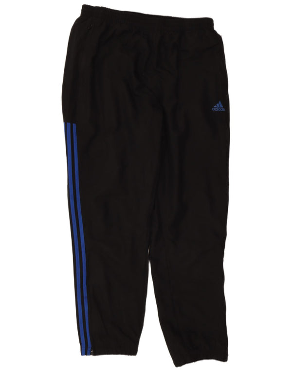 Męskie spodnie dresowe Adidas, duże, czarne, poliestrowe, sportowe