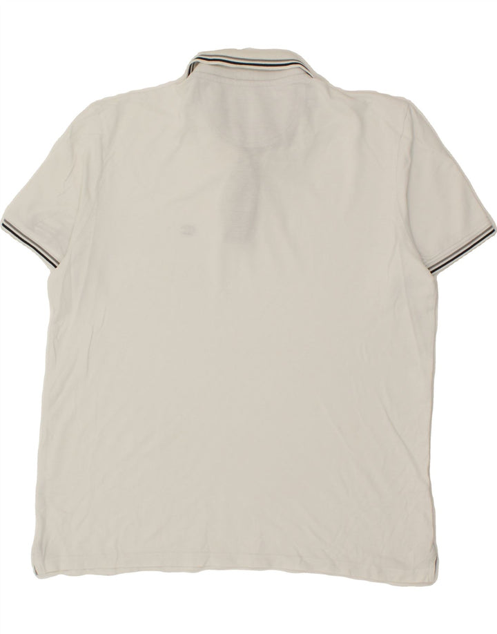 CHAMPION Mens Polo Shirt Large White Vintage Champion and Second-Hand Champion from Messina Hembry 