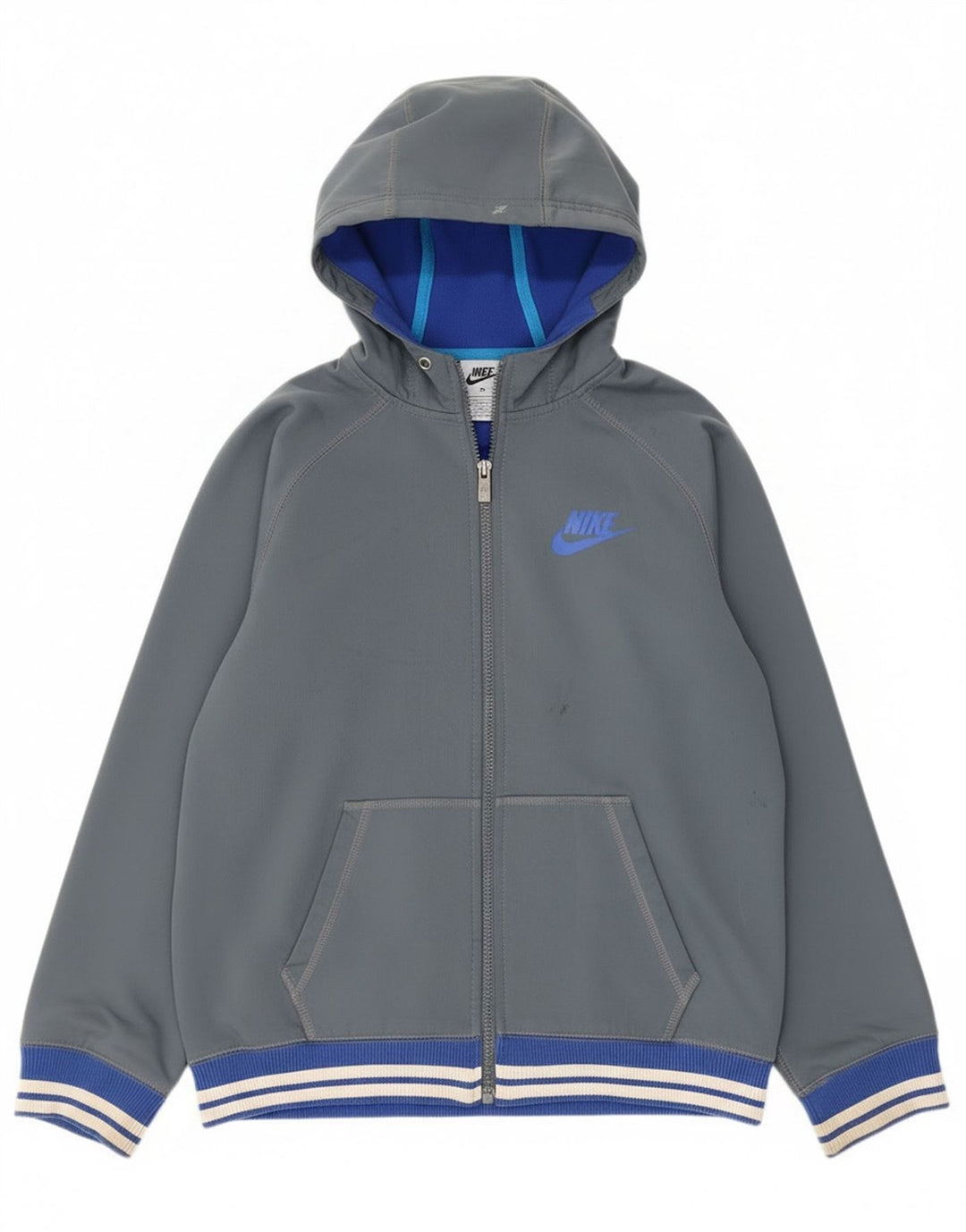 Damski sweter z kapturem i zamkiem Nike, UK 18 XL, szary poliester