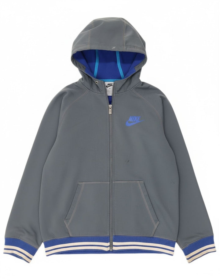 Damski sweter z kapturem i zamkiem Nike, UK 18 XL, szary poliester