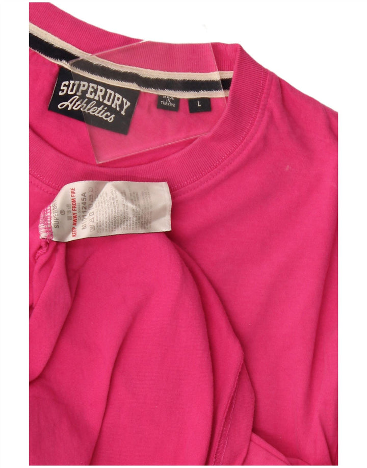 Męski T-shirt Superdry, duży, różowy, bawełniany