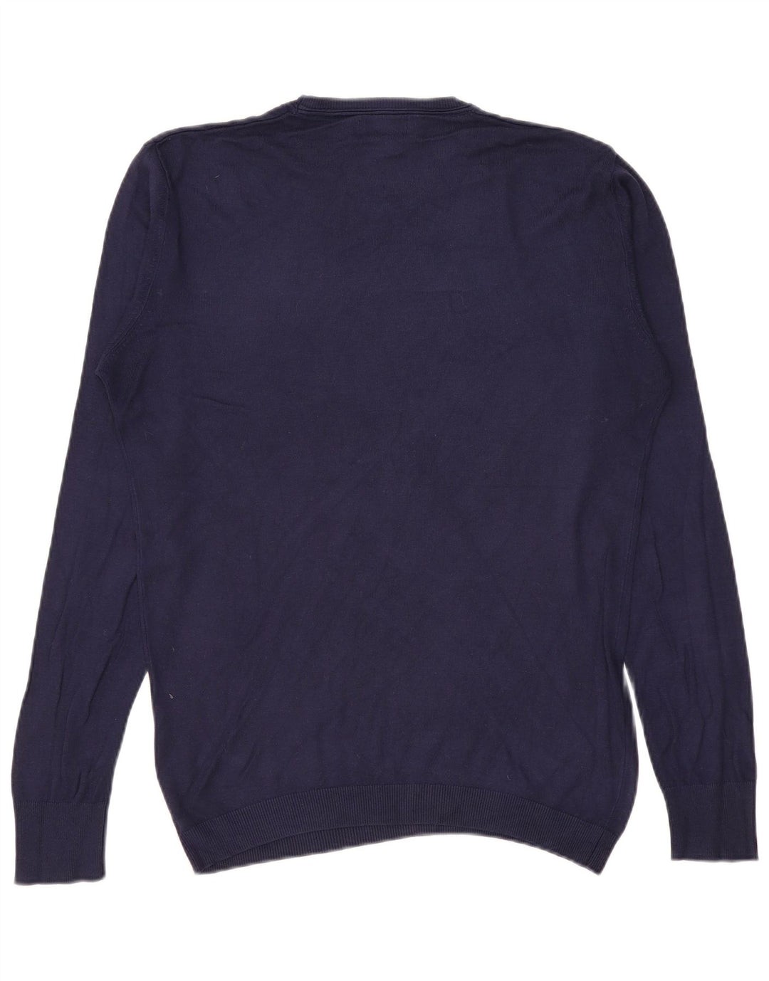 Męski sweter Zara z okrągłym dekoltem, duży, granatowy