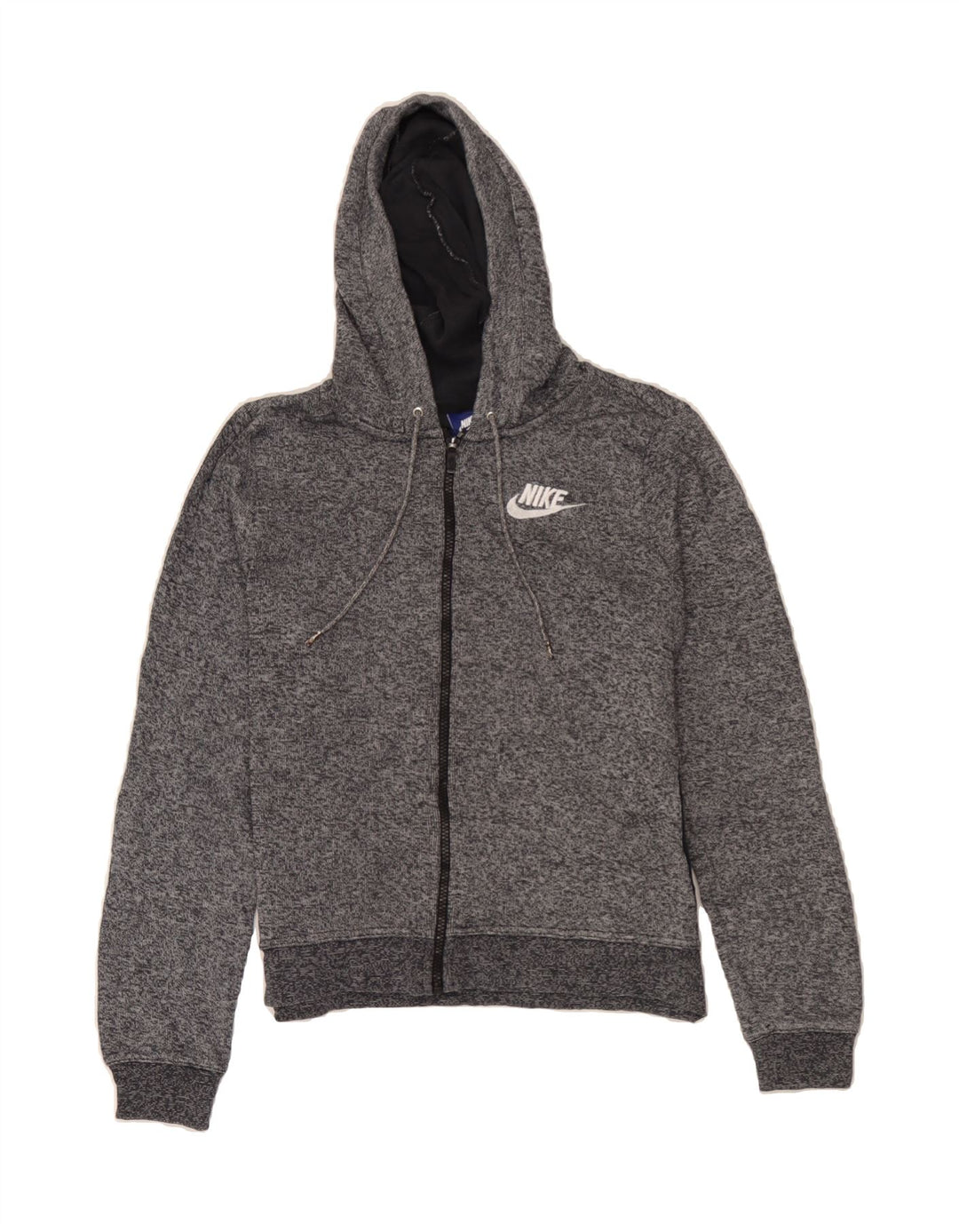 NIKE Womens Zip Hoodie Sweater UK 14 Medium Grey Cotton Vintage Nike and Second-Hand Nike from Messina Hembry 