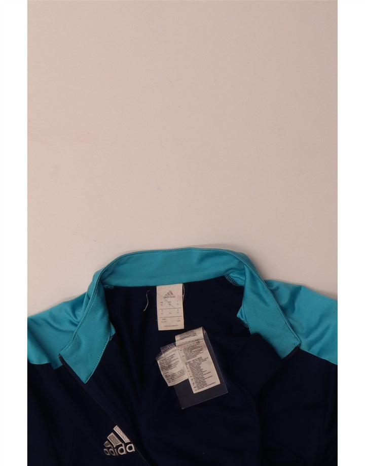ADIDAS Mens Tracksuit Top Jacket XL Navy Blue Colourblock Polyester