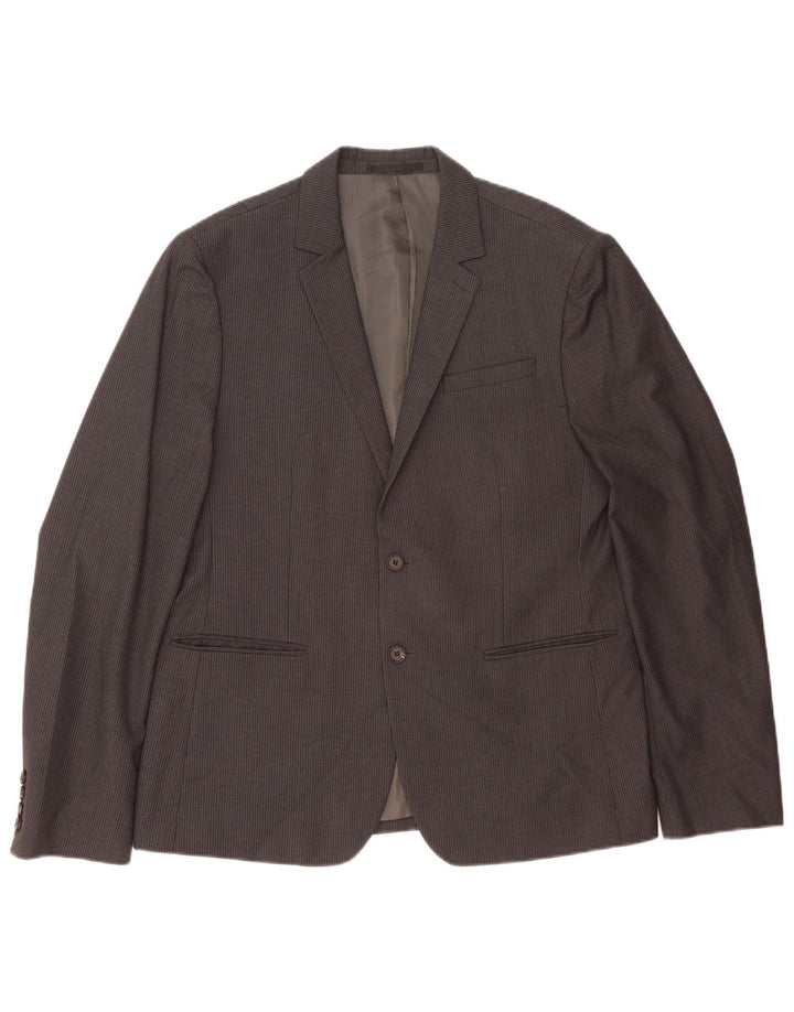 Męska marynarka All Saints zapinana na 2 guziki, UK 42 XL, szara w prążki