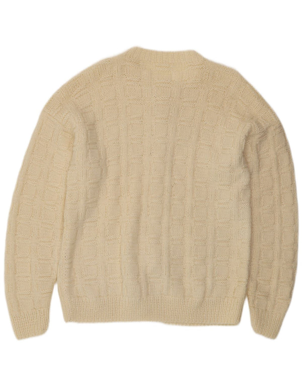 Sweter męski w stylu vintage, duży, beżowy
