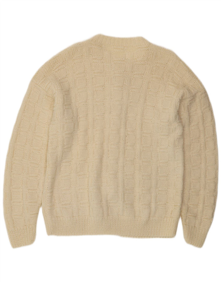 Sweter męski w stylu vintage, duży, beżowy
