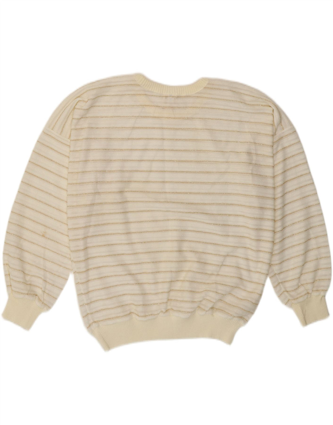 Sweter damski w stylu vintage z okrągłym dekoltem EU 42, duże białe paski